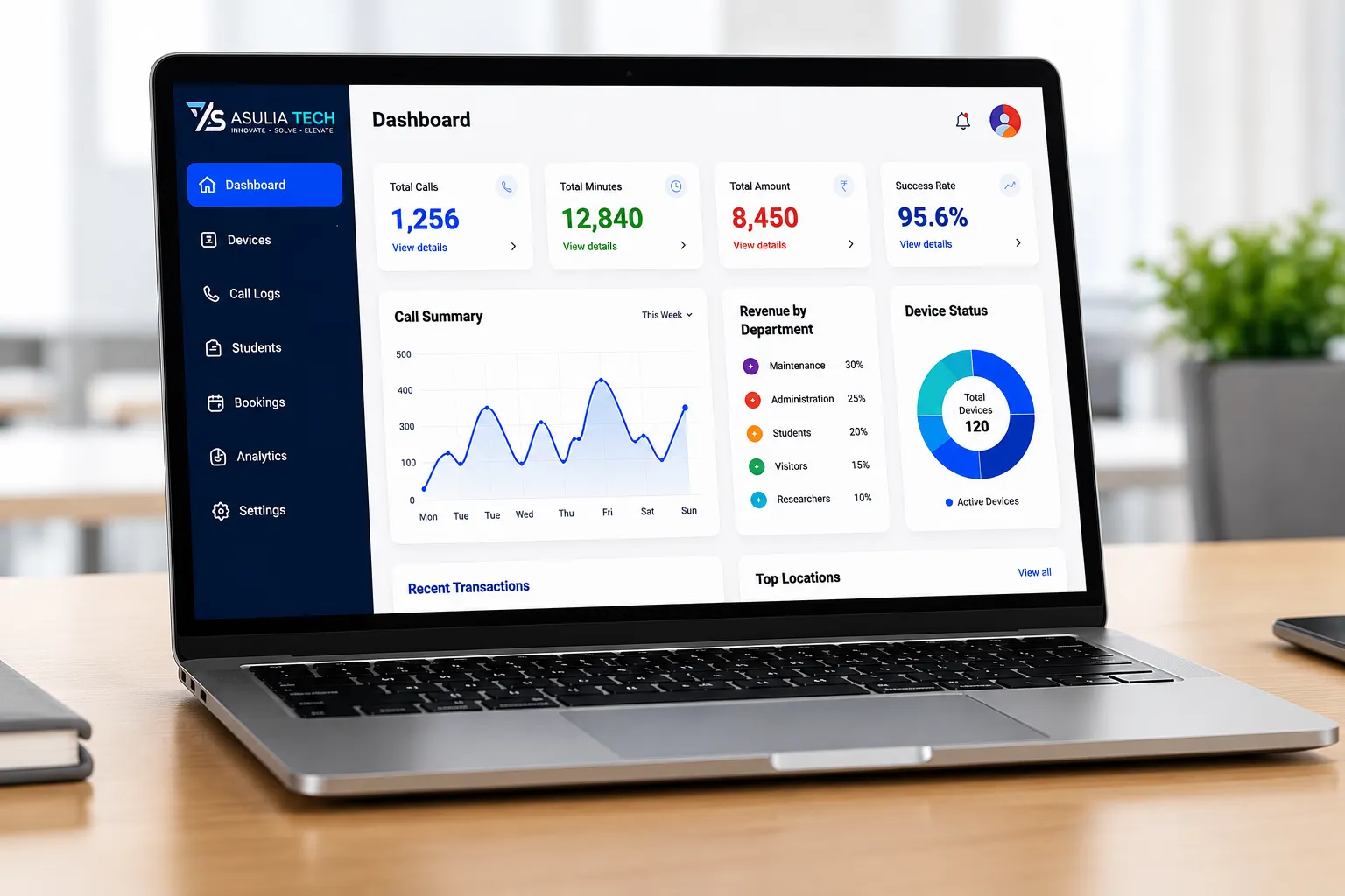 Asulia Tech Cloud Management Dashboard